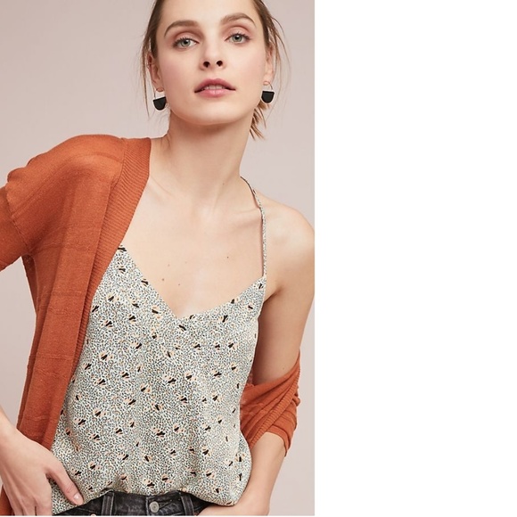 new Anthropologie FLOREAT PRINTED CAMISOLE cami top size L new nwt - Picture 5 of 7